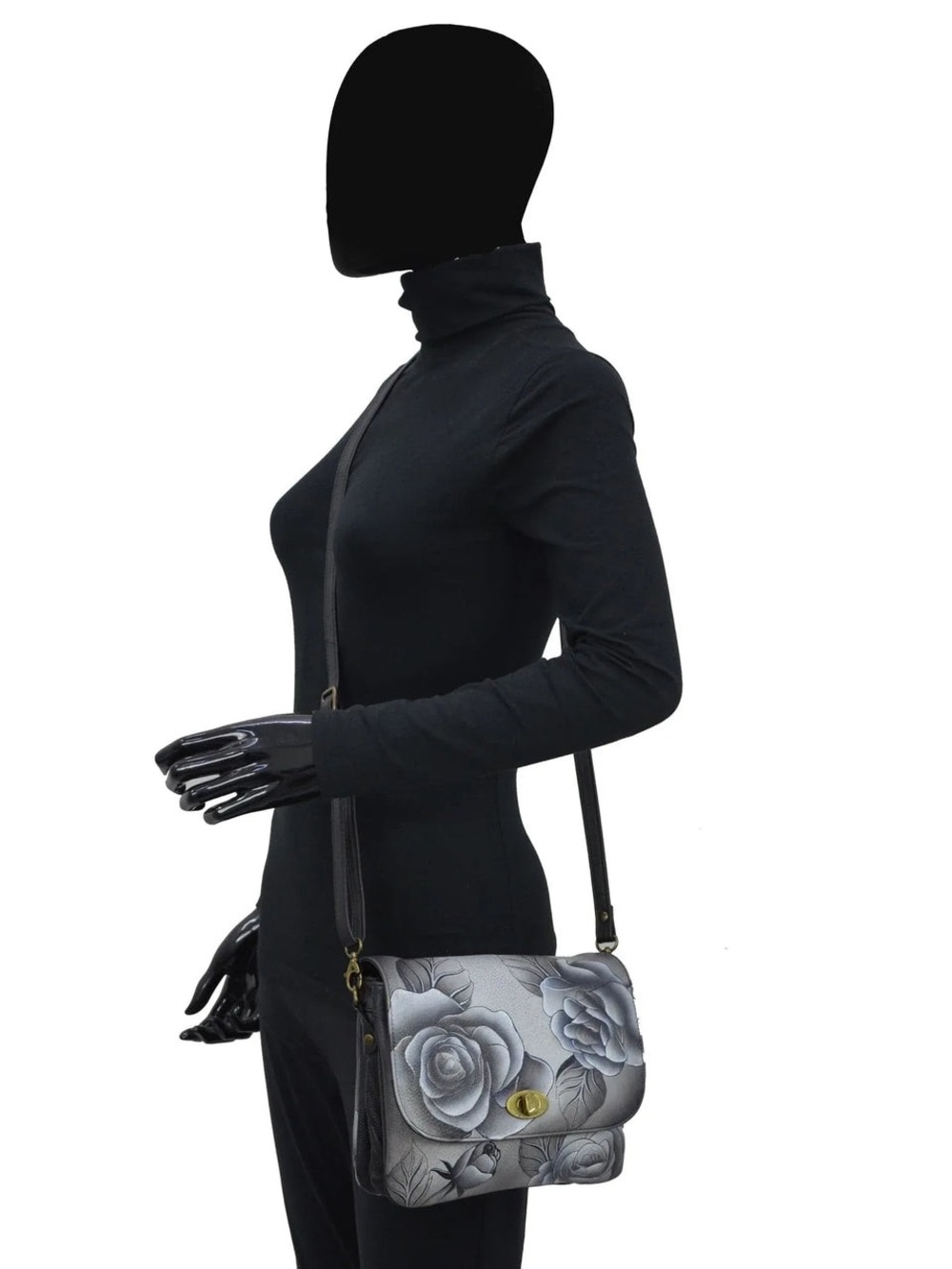 Anna by Anuschka Triple Compartment Flap Crossbody - 8428 - Picture 2 of 10